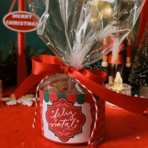 Mini Panetone Natalino com Cinta Personalizada